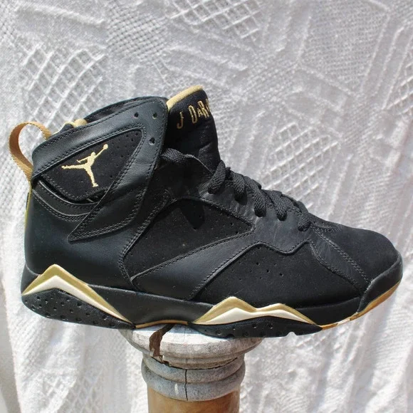 Size 10.5 - Jordan 7 Retro Golden Moments Pack 2012 Black Gold Rare - Picture 3 of 12